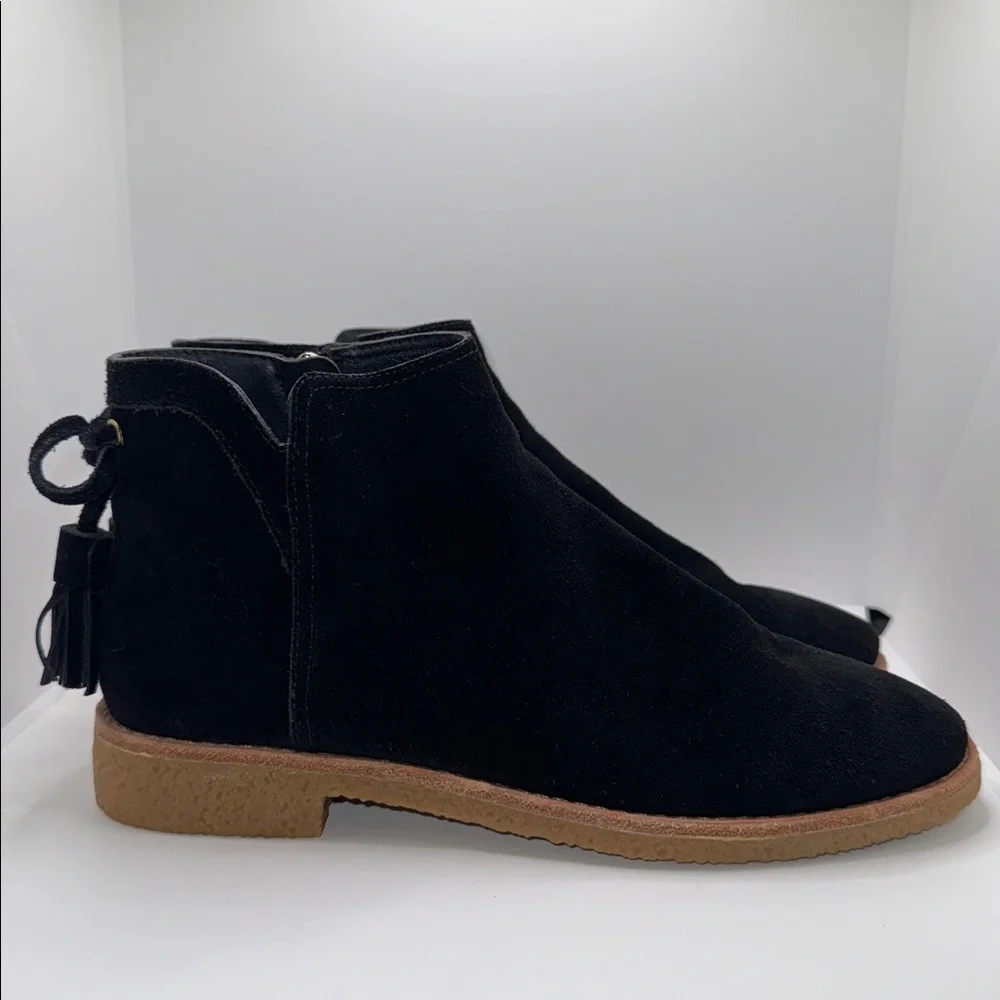 Kate Spade Belleville Too Suede Ankle Boots Booties w Tassel Women’s 6.5 Black